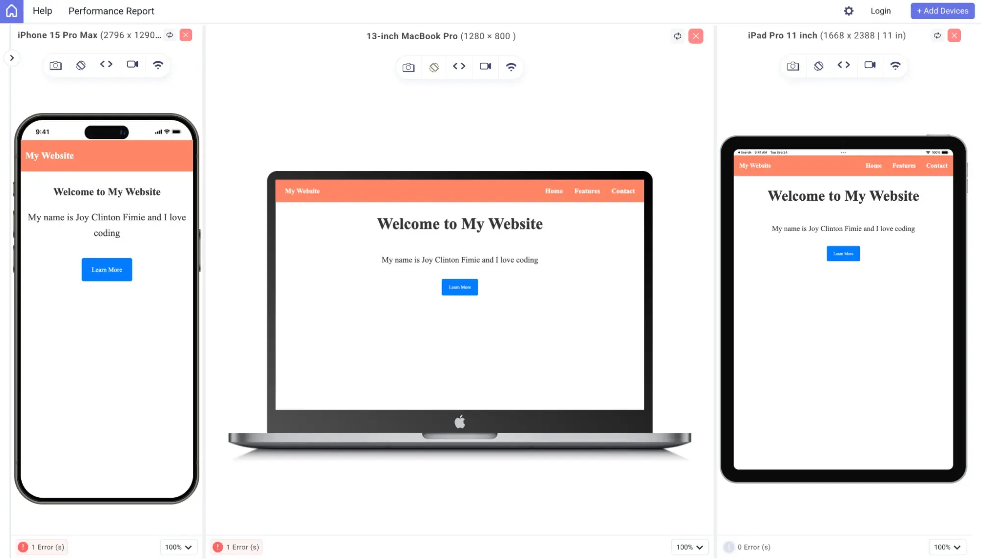 how to code a website: responsive website