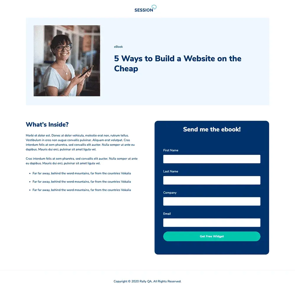 simple conversion hubspot css landing page