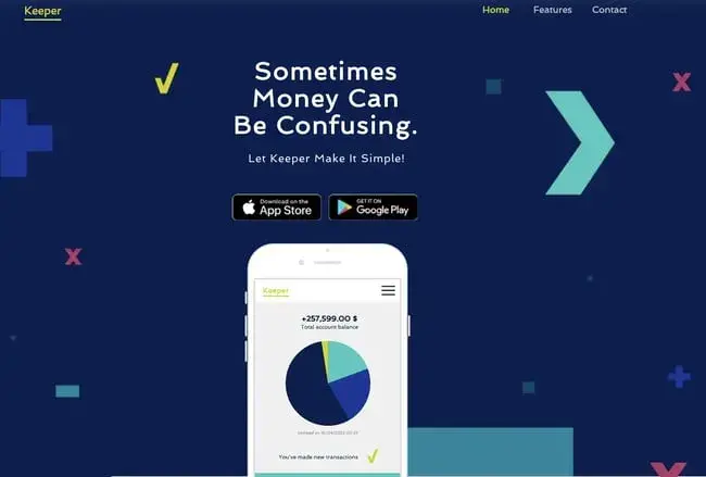 app landing page html css landing page template