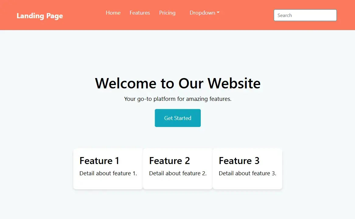creating a landing page with css code