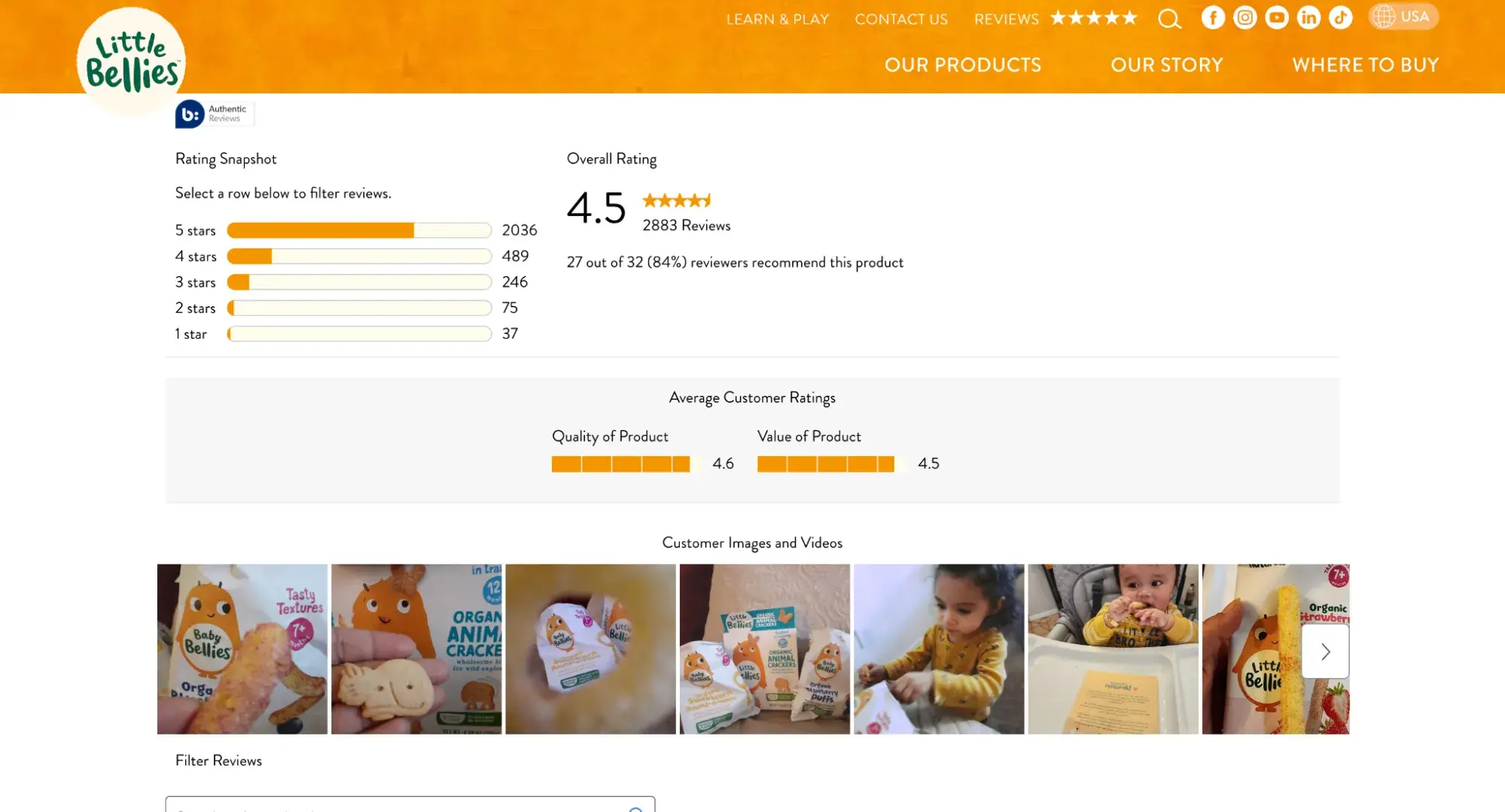 little bellies reviews page
