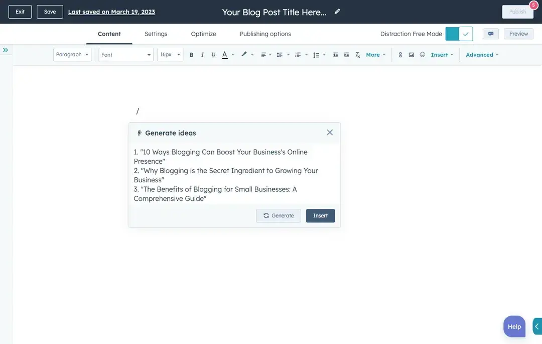 screenshot from content hub shows how it easily generates ai recommendations, which makes it easier to create an seo strategy.