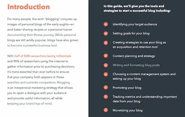 Screenshot showing a how to start a successful blog guide