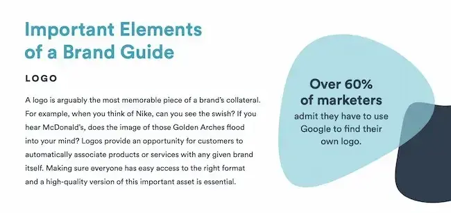 Screenshot of a how to build brand consistency guide