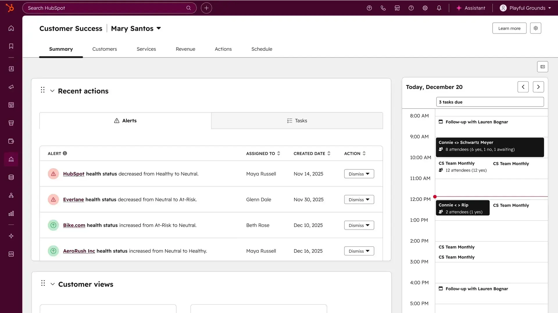 how to improve customer service, screenshot of hubspot��s service hub��s health scores