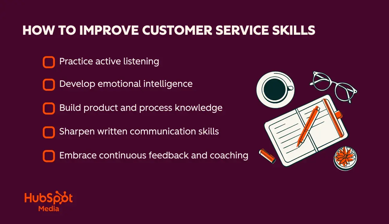 how to improve customer service skills infographic
