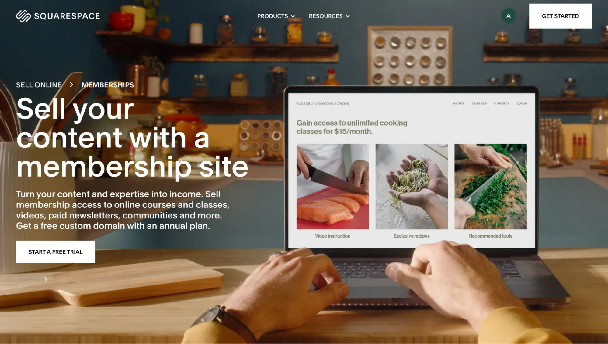 subscription website builder: squarespace