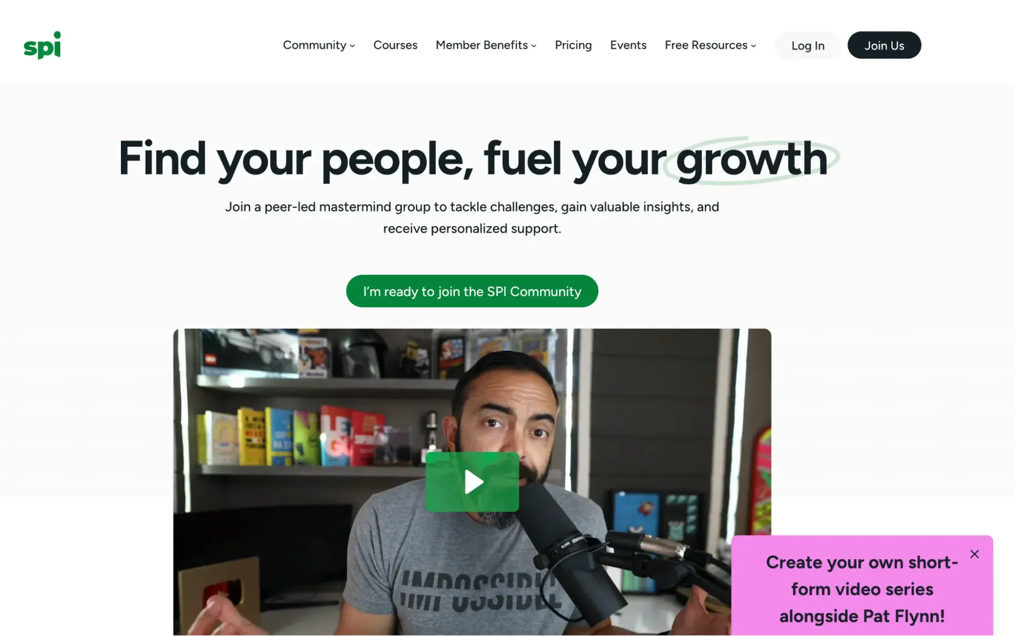 example of a subscription and membership website: spi community