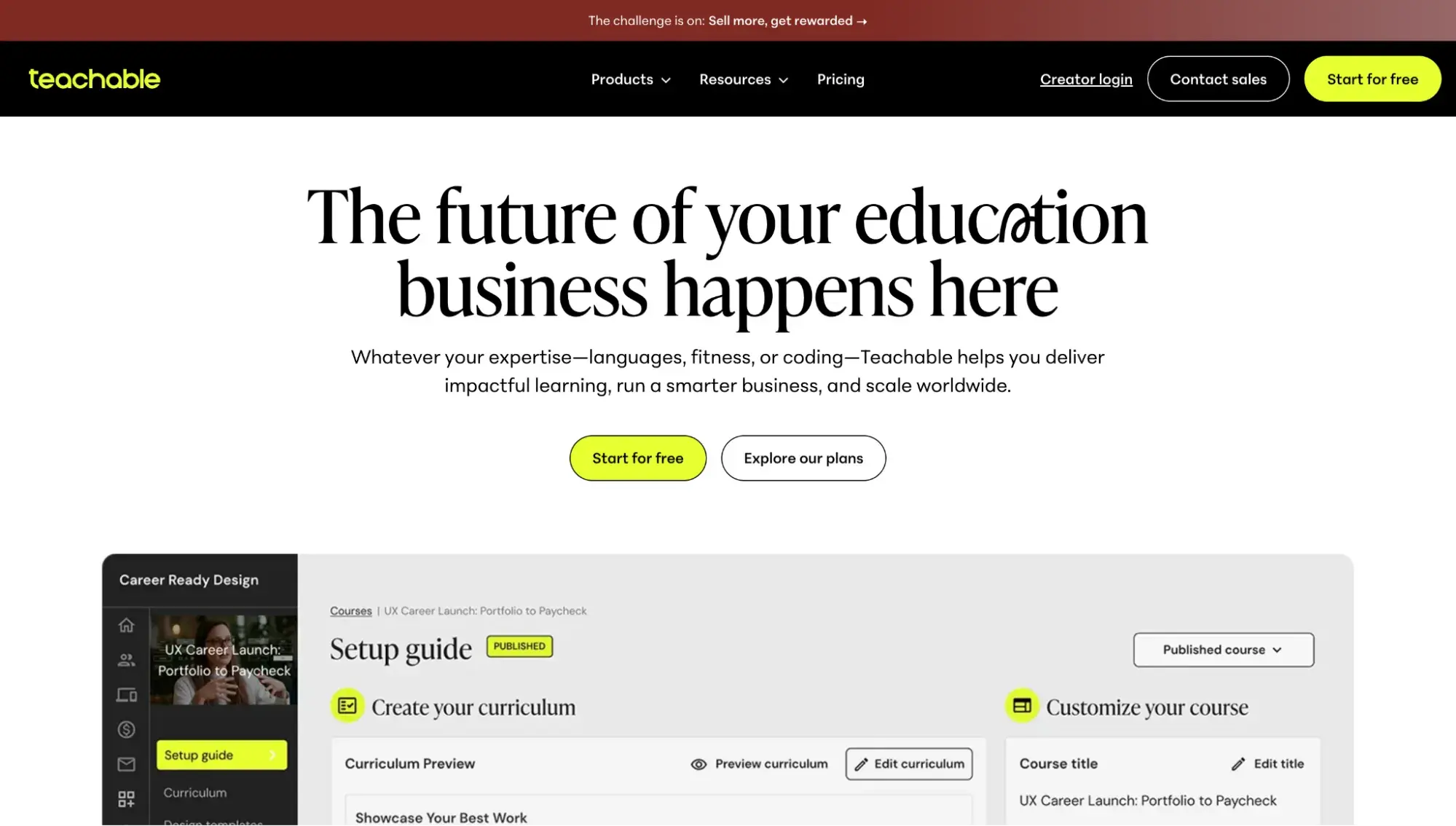 membership website builder: teachable