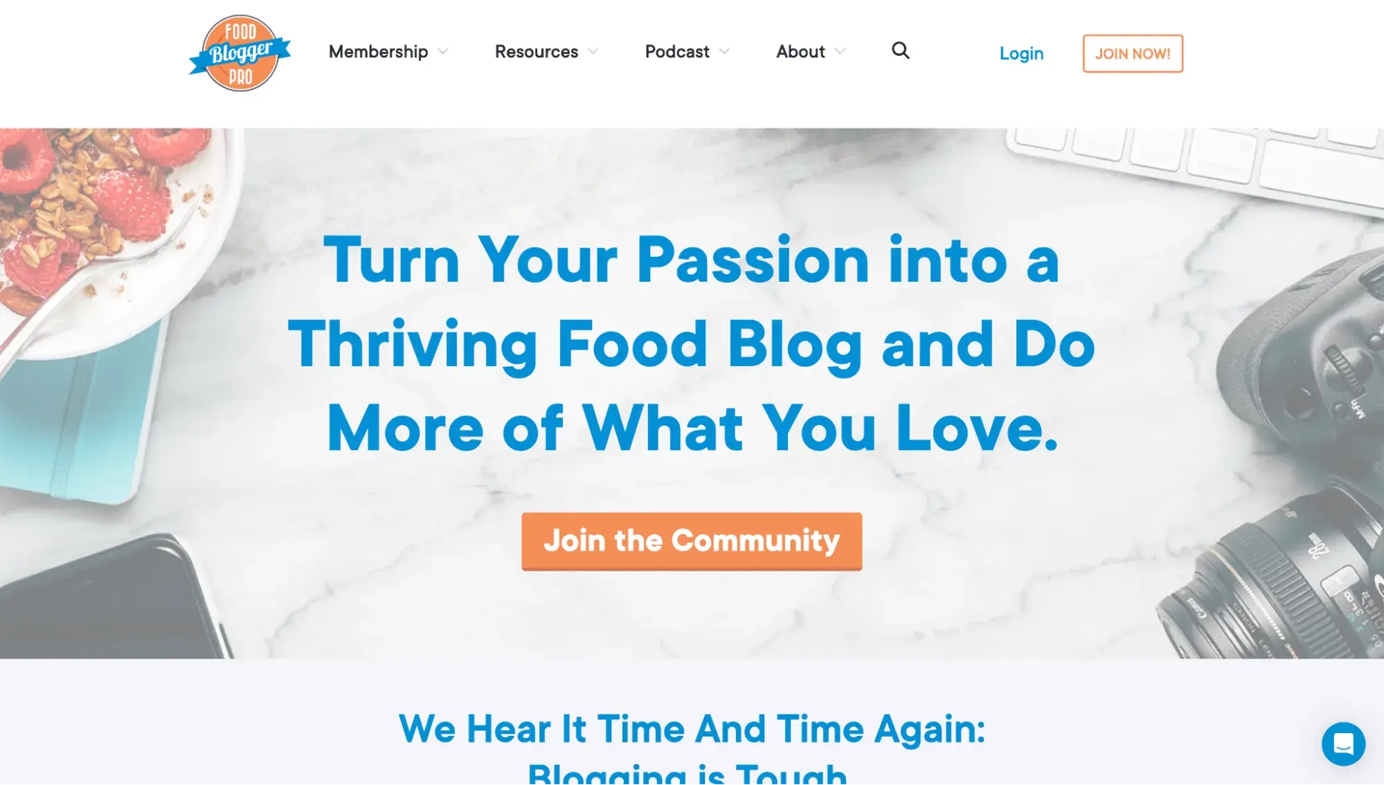 membership website example: food blogger pro