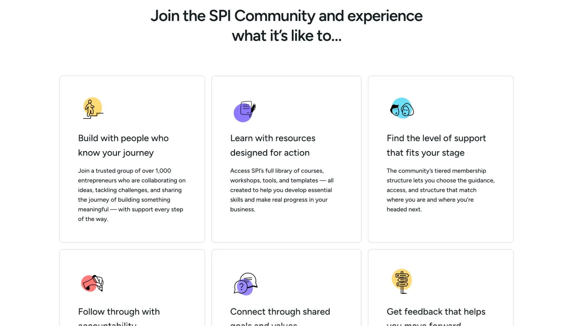 spi community membership landing page