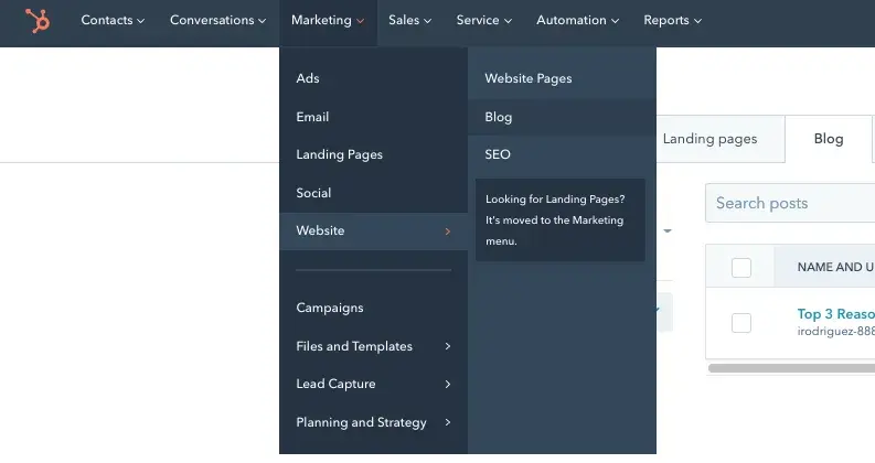 How to make a website: Go to the Blog tab to add and edit blog posts.