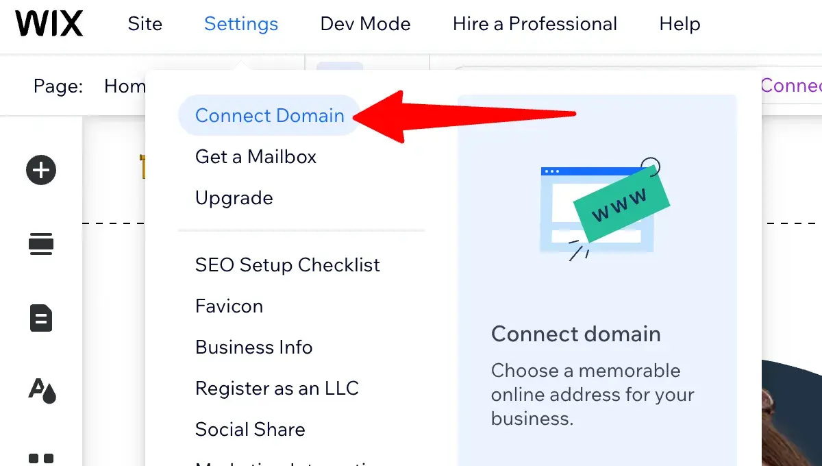 wix connect domain