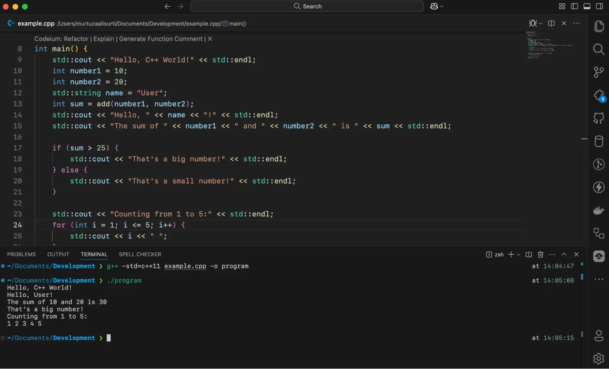coding for beginners programming language example: c++