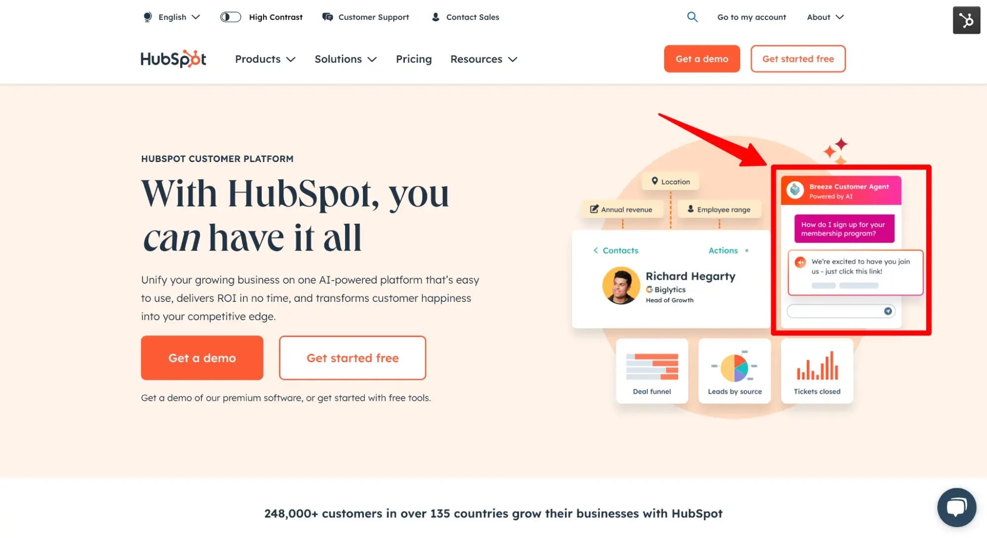 how to upgrade a website: hubspot homepage in september 2024