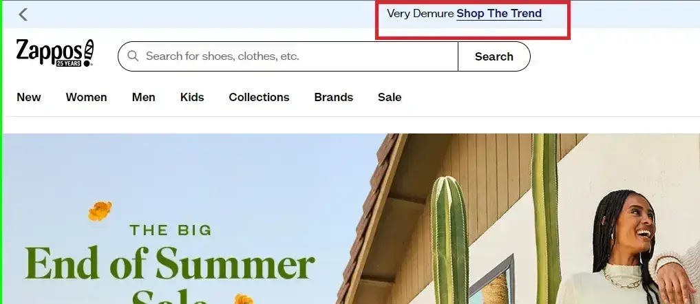 very demure bar on zappos site