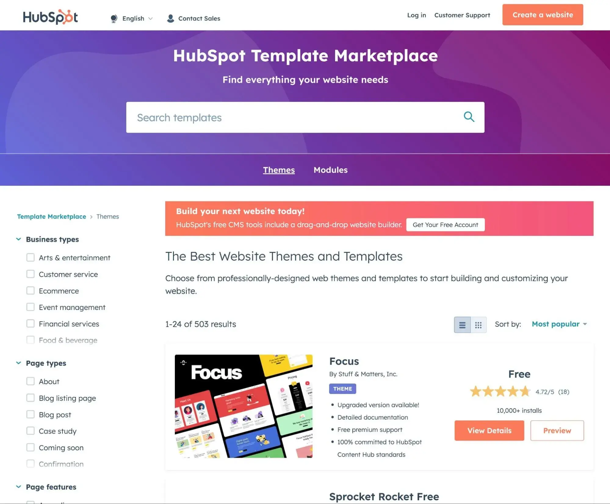 how to choose a website template from the hubspot website template marketplace