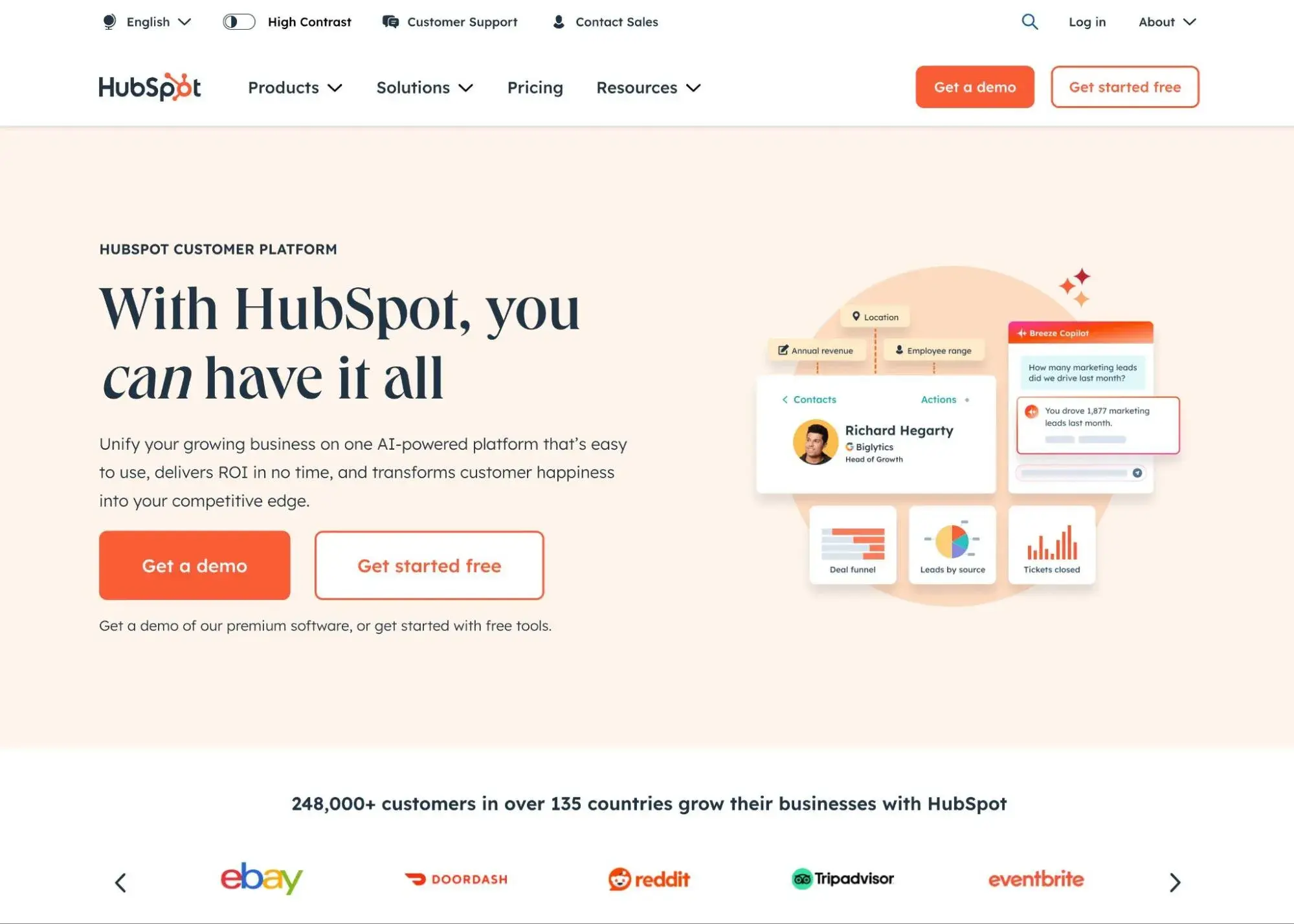 how to use a website template: the hubspot website is a good example of consistent branding.