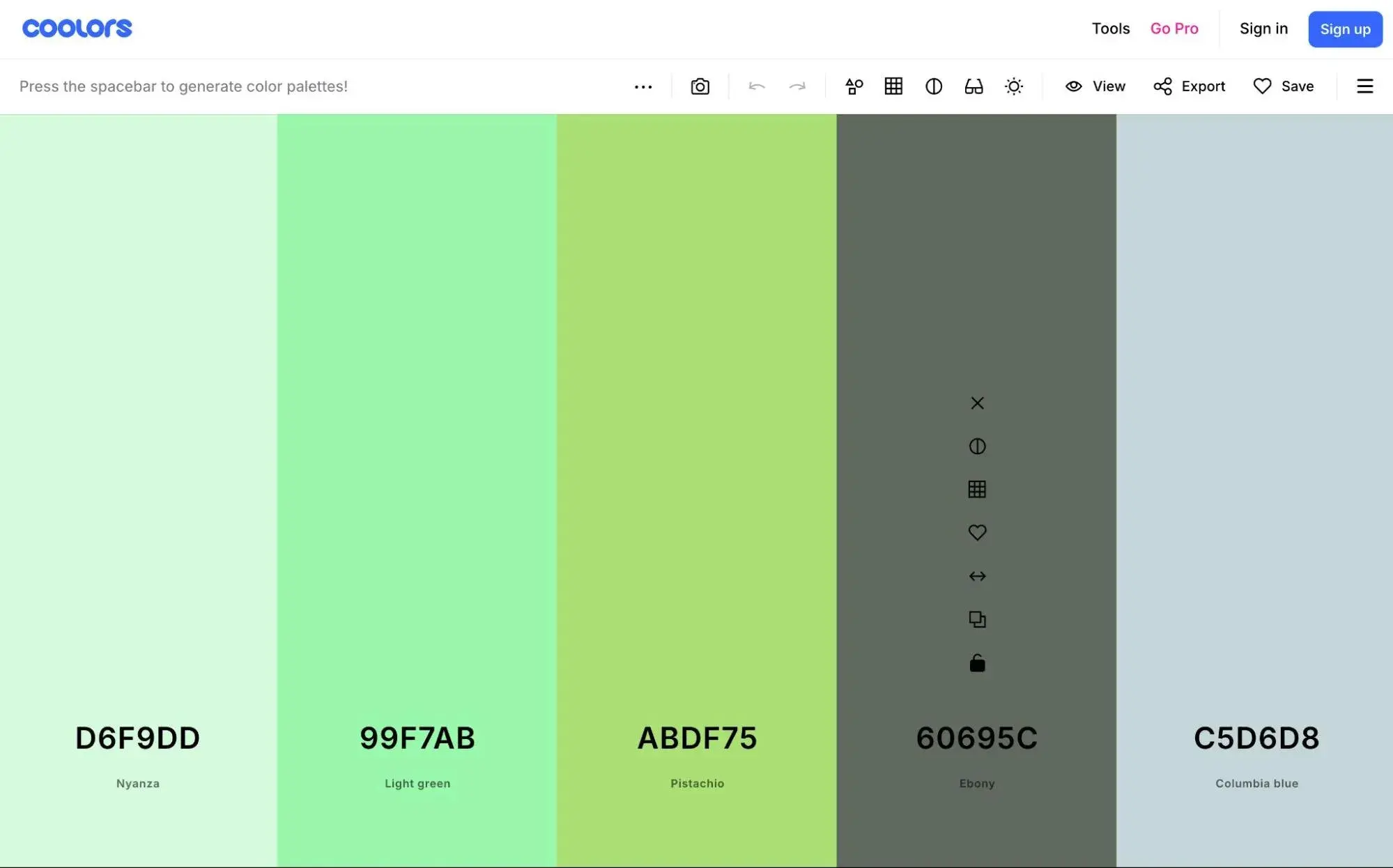 how to use a website template: using coolors to generate a website color scheme for your template.