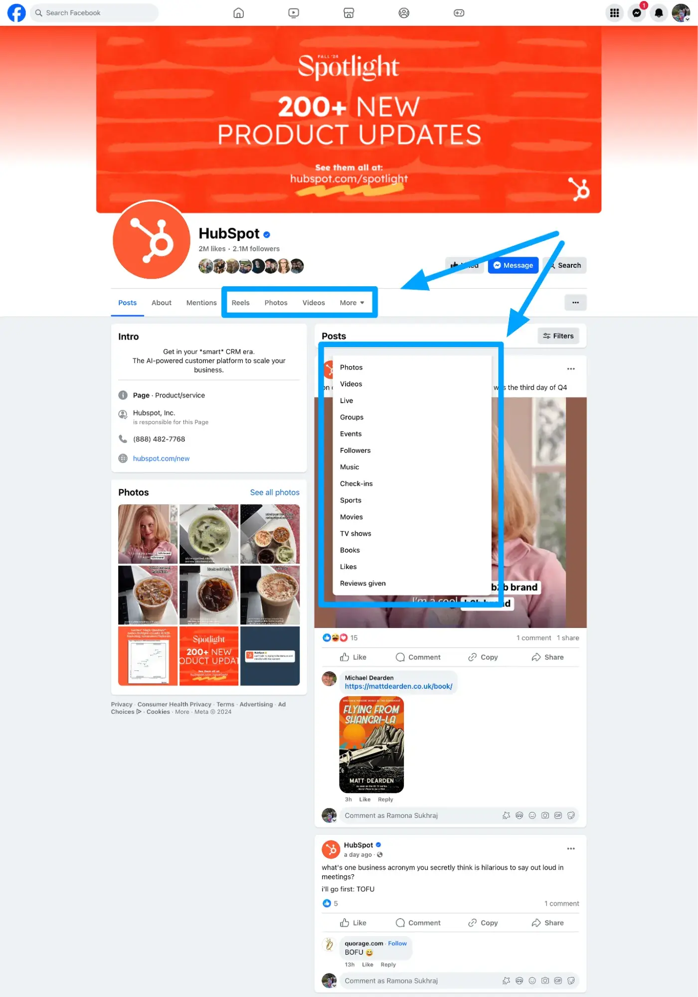 Screenshot showing ̽ѡs Facebook Page