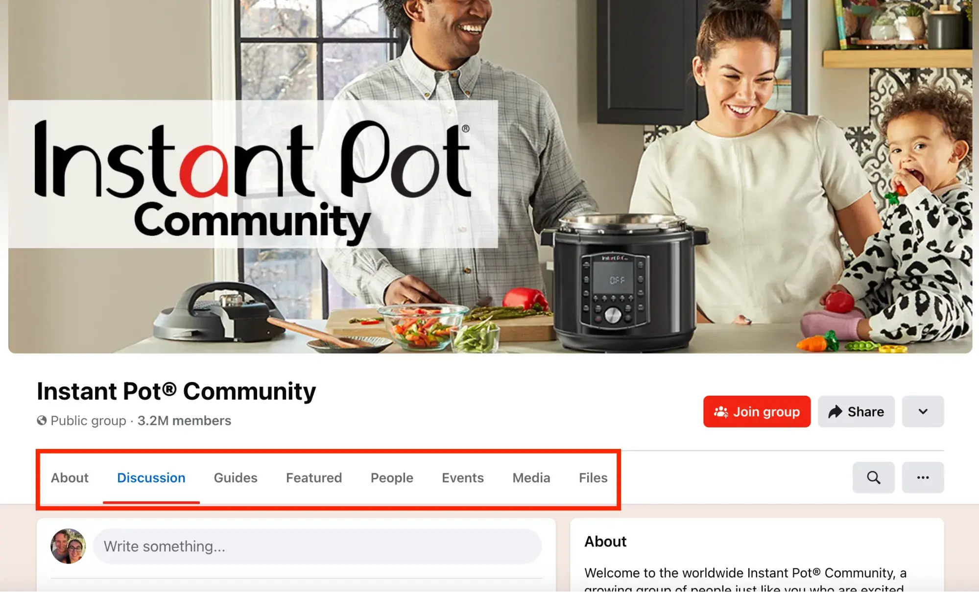 instant pot? community facebook group screenshot
