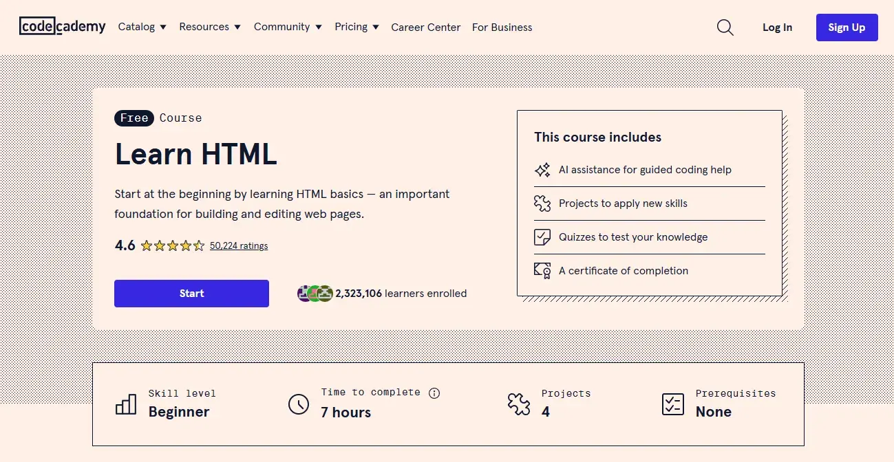 html for beginners, codecademy
