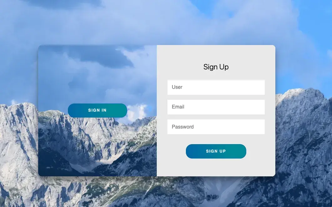 sign-in/signup template with input fields for username, email, and password