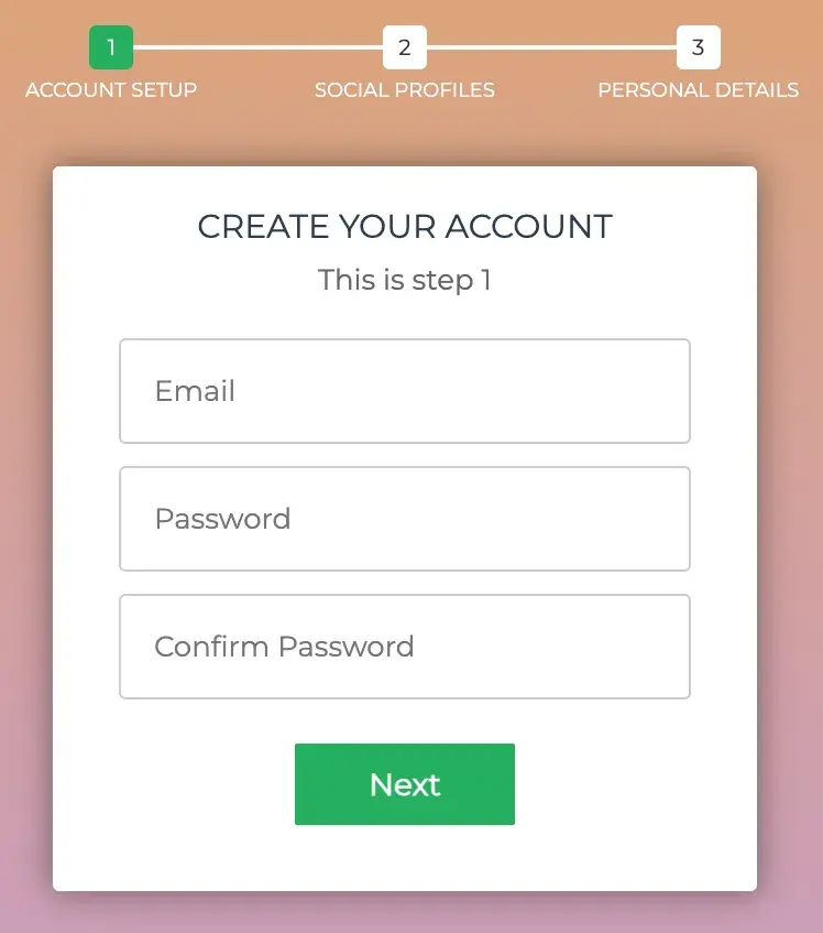 free html form template, three step registration html form