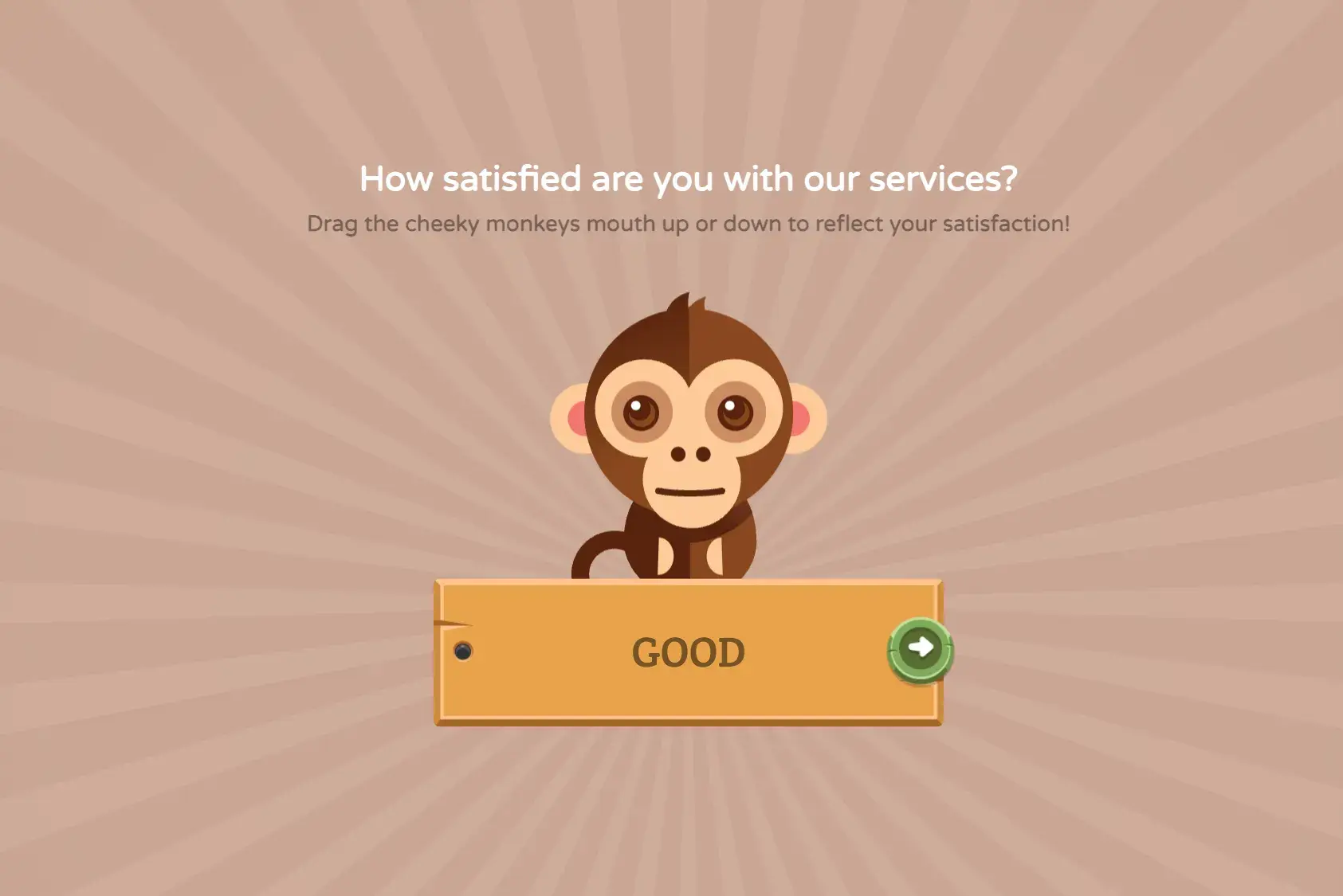 html form template of monkey expression that's adjustable based on customer feedback