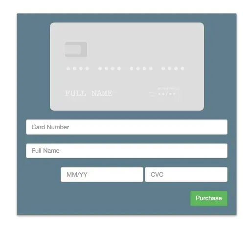 simple credit card html form template