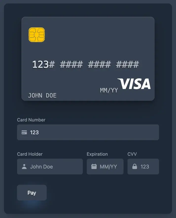 html form template for making a payment online