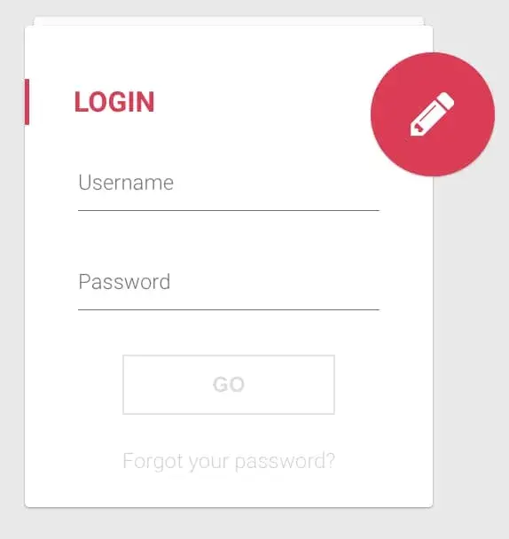 free html form template for login with white/red color scheme