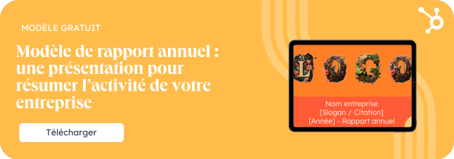 Modèle de rapport annuel : une présentation pour résumer l’activité de votre entreprise