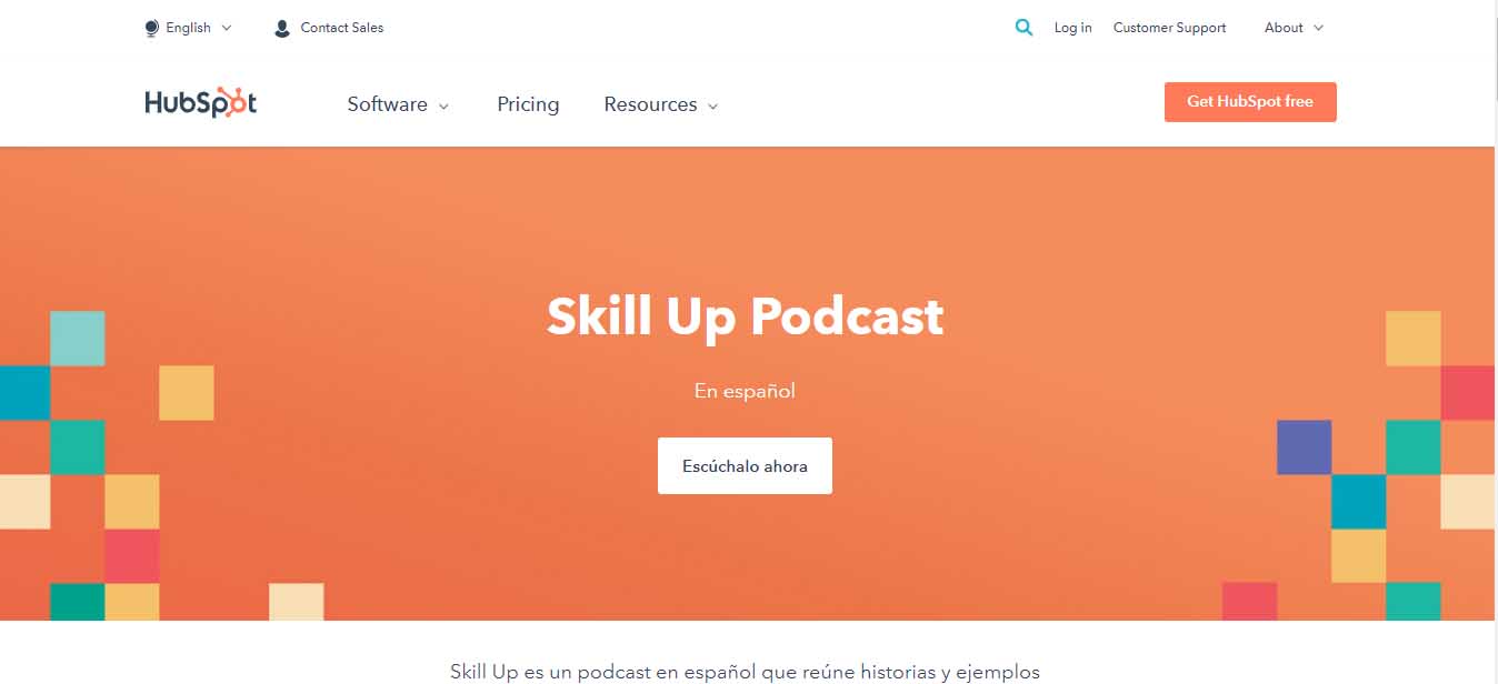 Ejemplo de marketing B2B de HubSpot: podcast Skill Up