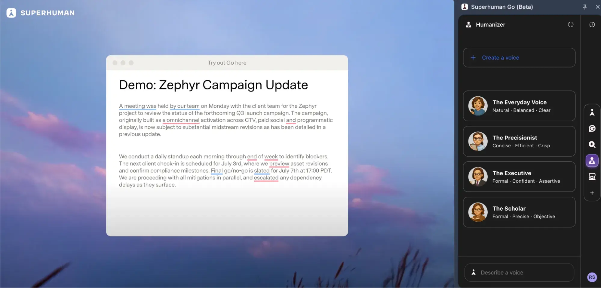 Grammarly's AI humanizer