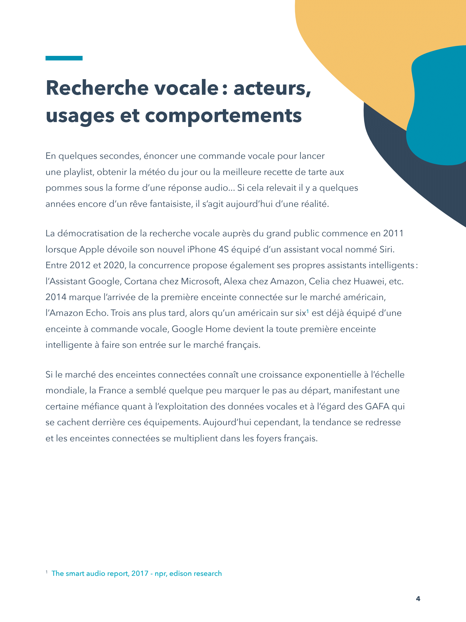 Etat des lieux de la recherche vocale