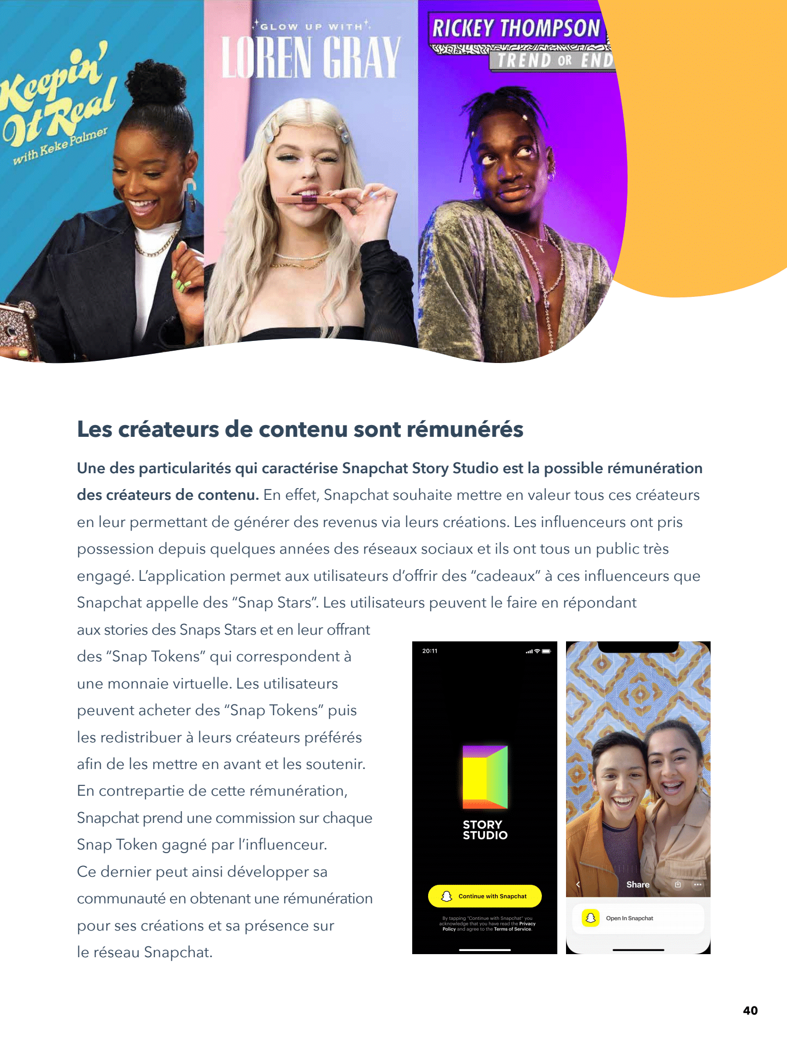 créateur de conteny Snapchat
