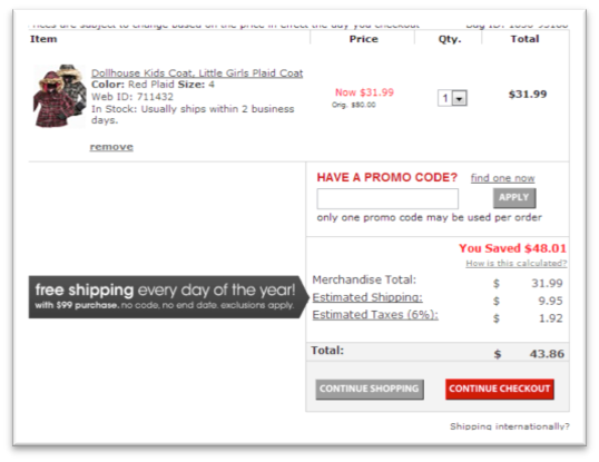 page panier site e-commerce Macys.com