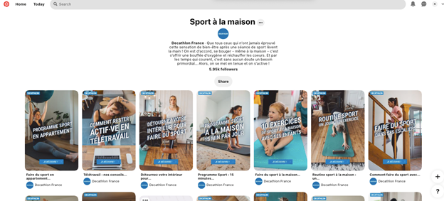 compte pinterest de decathlon