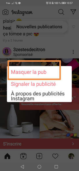 masquer publicités