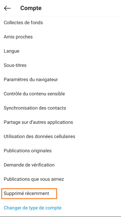 instagram dossier supprimé