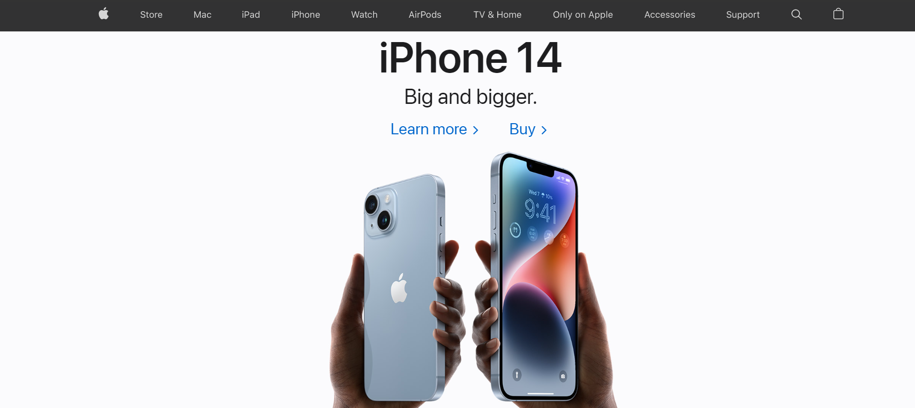 Exemple de webdesign - Apple