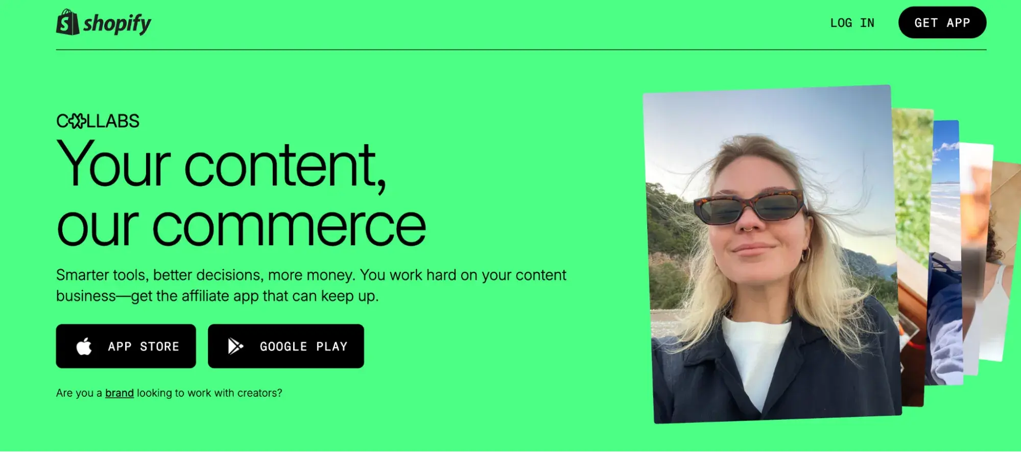 a screenshot of youtube brand connects homepage with a sentence that says, get more with youtube shorts and brandconnect
