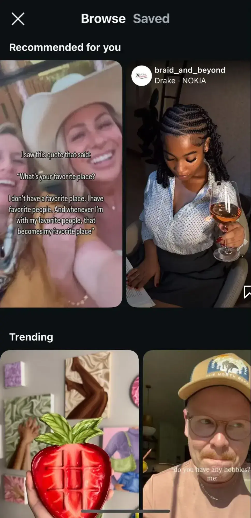 a screenshot of instagram reels trending templates