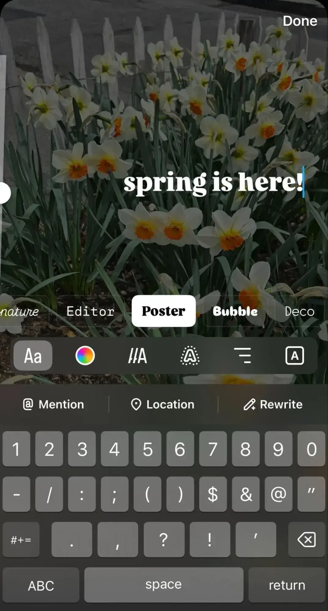 a screenshot showcasing how to choose a font through instagrams type mode feature through instagram stories