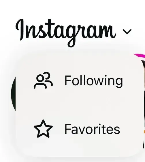 a screenshot showcasing how to select a user on instagram as a favorit