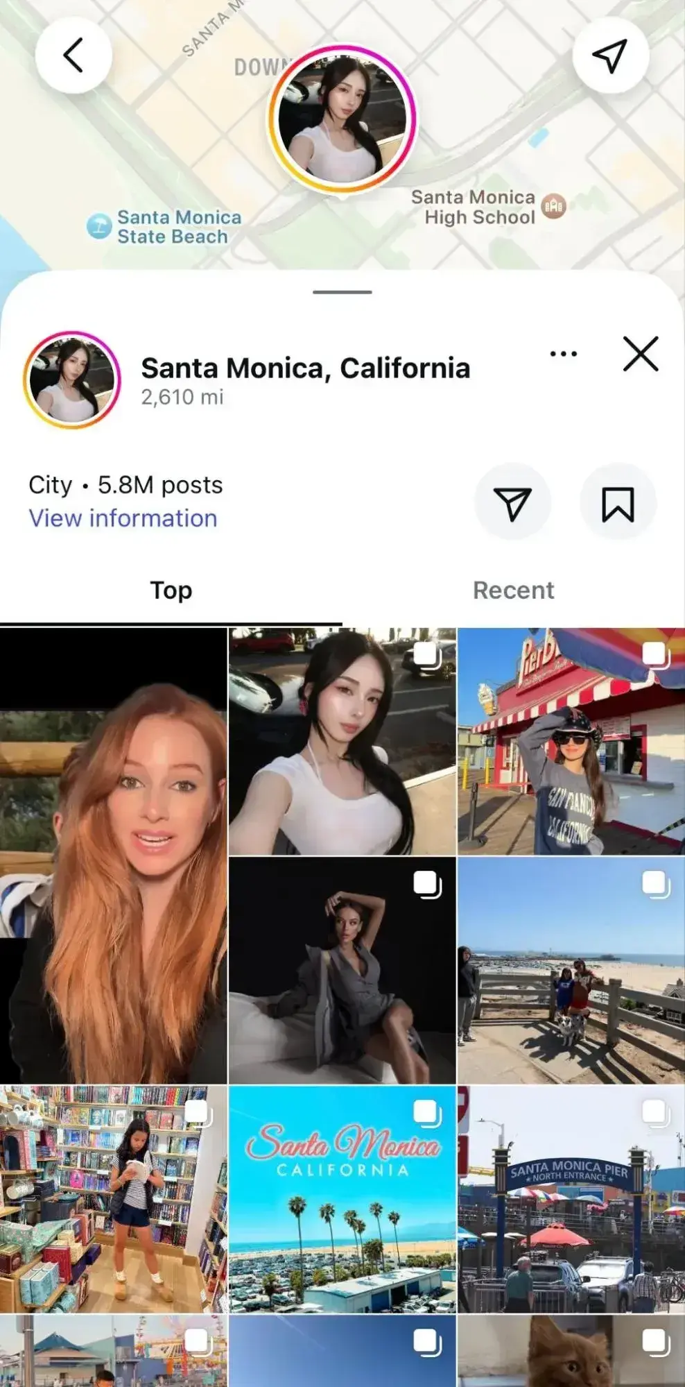 a screenshot showcasing instagrams geotagging feature