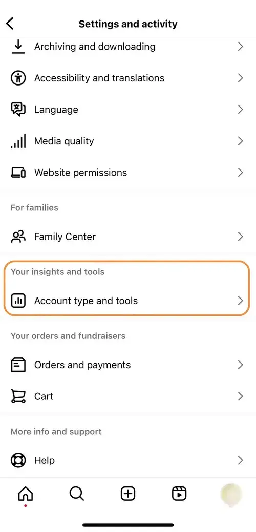 a screenshot demonstrating how to create an instagram business profile