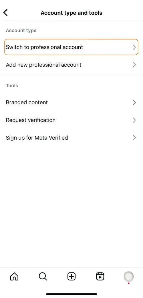 a screenshot demonstrating how to create an instagram business profile