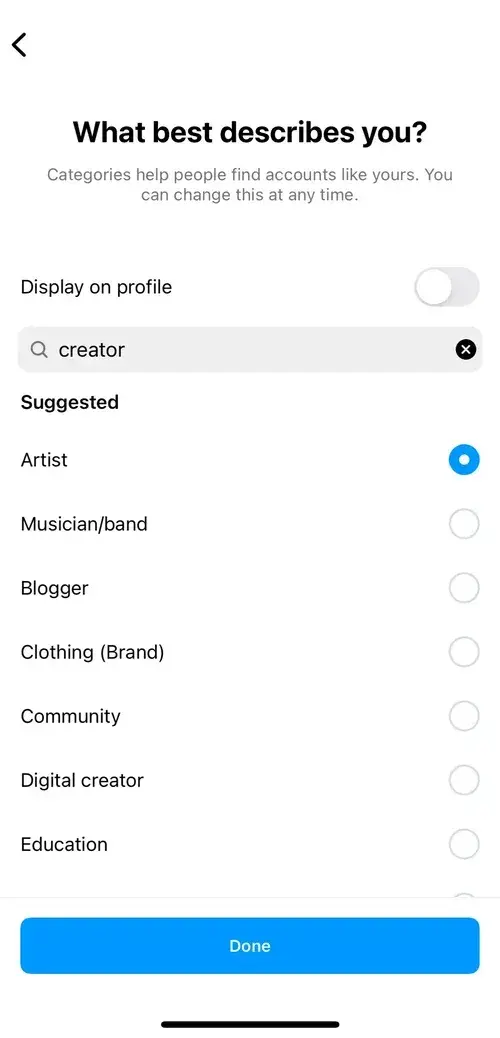 a screenshot demonstrating how to create an instagram business profile